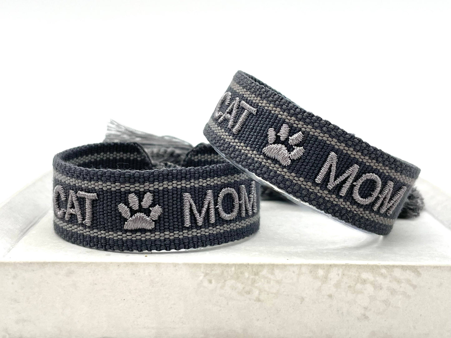 CAT MOM statement armband vävt med brodyr, boho-stil