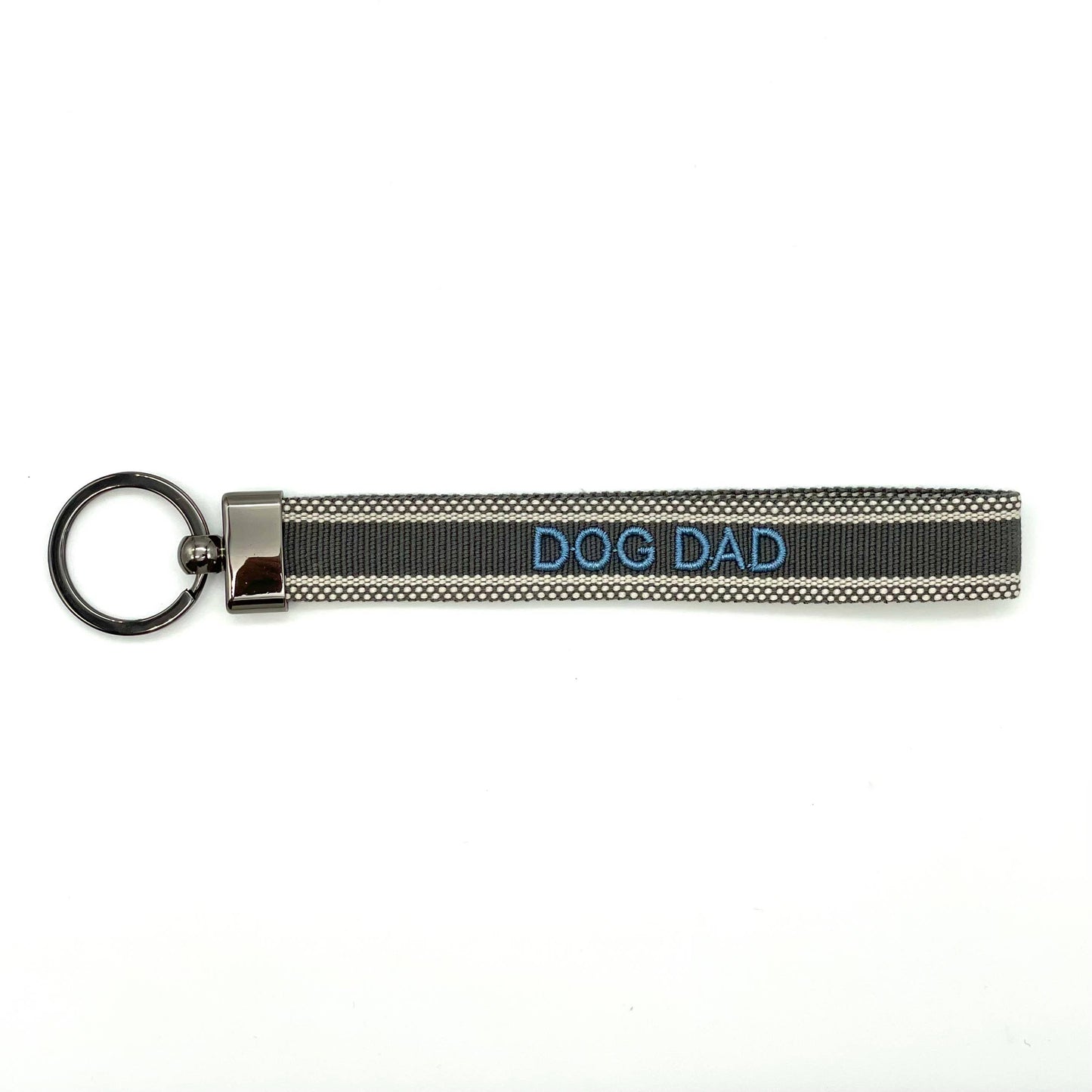 DOG DAD Vävd broderad nyckelring