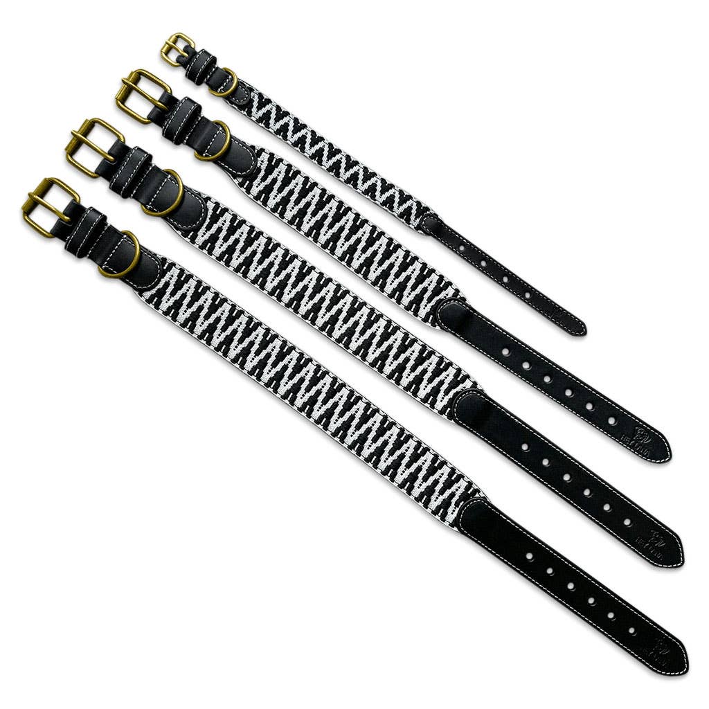 Handgjorda Hey Lana hundhalsband: Rosa/Svart S - L