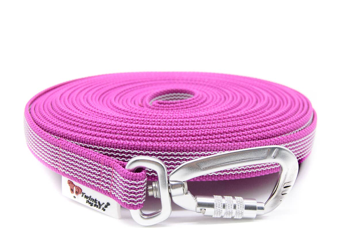Towline gummerad 20mm rosa säkerhetskarbinhake: 20 meter / Utan handledsrem