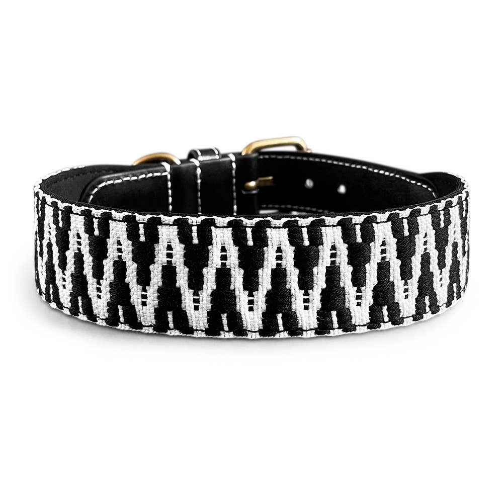 Handgjorda Hey Lana hundhalsband: Rosa/Svart S - L